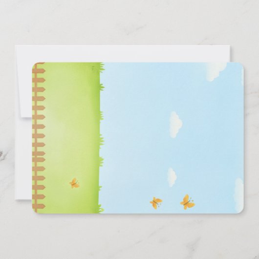 Barnyard Animals Ranch Kids Birthday Photo 招待状 (裏面)