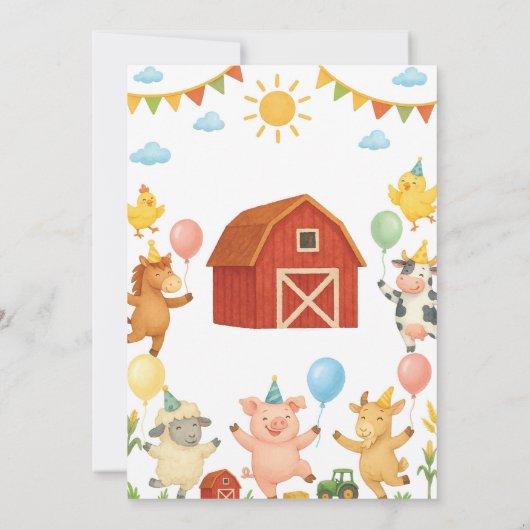 Barnyard Animals Time Capsule Note Message Card サンキューカード (裏面)