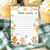 Barnyard Animals Time Capsule Note Message Card サンキューカード