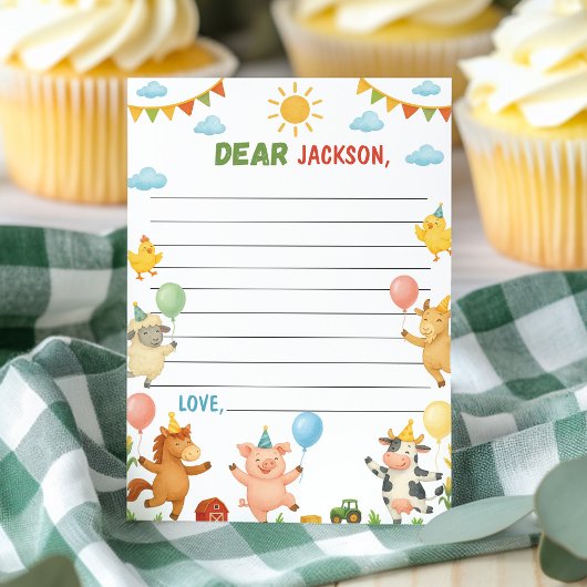 Barnyard Animals Time Capsule Note Message Card サンキューカード