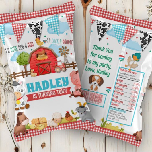 Barnyard Bash Birthday Party Chip Bag Wrapper チラシ