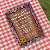 Barnyard BBQ Bash Invitation Template Rustic Wood  招待状