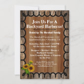Barnyard BBQ Bash Invitation Template Rustic Wood  招待状 (正面)
