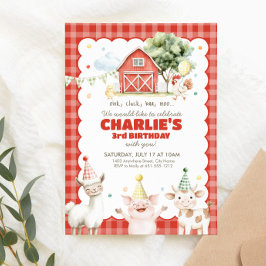Barnyard Birthday Bash Invitation for Kids 招待状