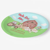 Barnyard Birthday Party – Girl’s Farm Animals ペーパープレート (アングル)