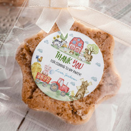 Barnyard Farm Animals Birthday ラウンドシール