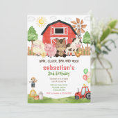 Barnyard Farm Animals Birthday Invitation 招待状 (スタンド正面)