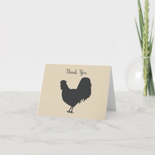 Barnyard Farm Party Rooster Thank You Cards サンキューカード (正面)