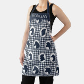 Barnyard Farmhouse Kitchen Gingham - Navy & White エプロン (インサイチュ)
