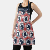 Barnyard Farmhouse Kitchen Gingham - Red & Navy エプロン (インサイチュ)