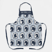 Barnyard Farmhouse Ticking Stripe - Navy & Blue エプロン (正面)