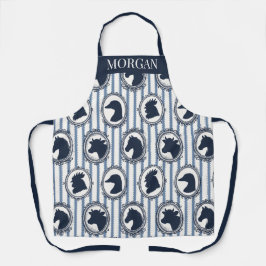 Barnyard Farmhouse Ticking Stripe - Navy & Blue エプロン