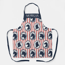 Barnyard Farmhouse Ticking Stripe- Red & Navy エプロン