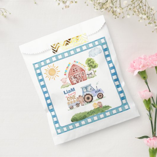 Barnyard Fun 1st Birthday フェイバーバッグ (封をした状態)