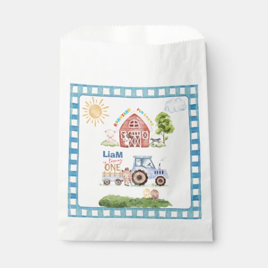 Barnyard Fun 1st Birthday フェイバーバッグ (正面)