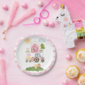 Barnyard Fun Pink 2nd Birthday  ペーパープレート (パーティー)