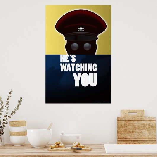 Baron Crossbones – 「彼はあなたを見ている」ポスター ポスター (キッチン)