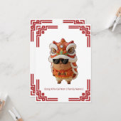 Barongsai Capybara Chinese New Year カード (正面/裏面インサイチュ)