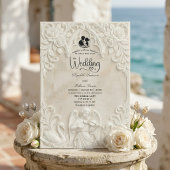 Baroque Angel & Swans Vintage Cream Wedding  招待状