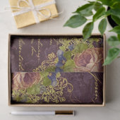 Baroque Burgundy Blooms & Gold Splatter Decoupage 薄葉紙 (ギフト)