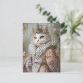 Baroque Cat Royal Portrait Queen Design ポストカード (スタンド正面)