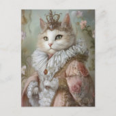 Baroque Cat Royal Portrait Queen Design ポストカード (正面)