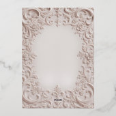 Baroque Elegance Blush Rose Gold Wedding 箔招待状 (裏面)