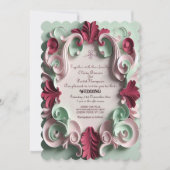 Baroque Elegance Floral Motifs Acanthus Swirls 招待状 (正面)