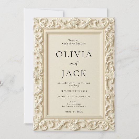 Baroque Elegance Wedding Frame Wedding 招待状 (正面)