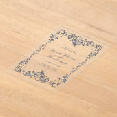 Baroque Elegant Frame Wedding Acrylic Invitation アクリル招待状 (レイダウン)