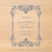 Baroque Elegant Frame Wedding Acrylic Invitation アクリル招待状 (正面)