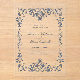 Baroque Elegant Frame Wedding Acrylic Invitation アクリル招待状