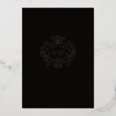 Baroque Elegant Monogram Crest Wedding 箔招待状 (裏面)