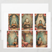 Baroque ephemera cards Scrapbook paper cutouts (正面/裏面)