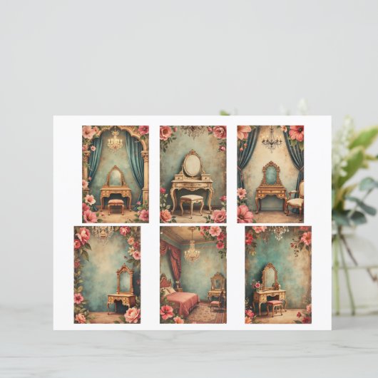 Baroque ephemera cards Scrapbook paper cutouts (スタンド正面)