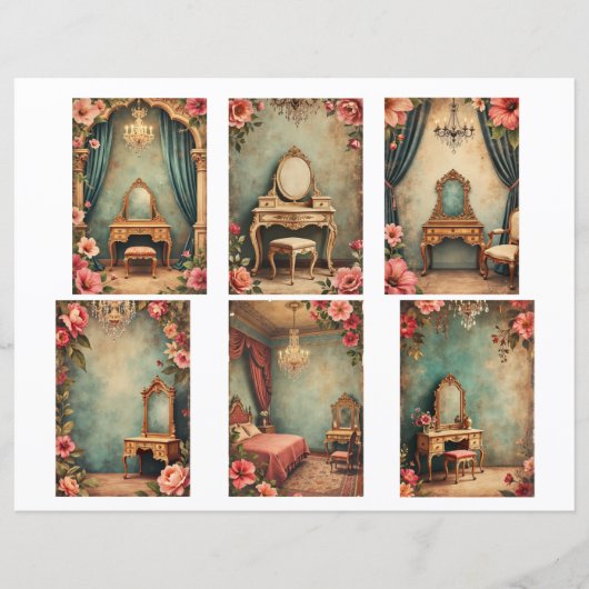 Baroque ephemera cards Scrapbook paper cutouts (正面)