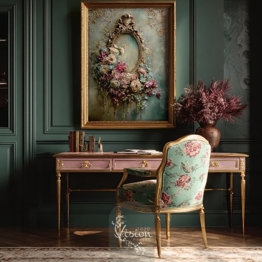 Baroque Ethereal Hummingbird Oval Frame & Floral 薄葉紙