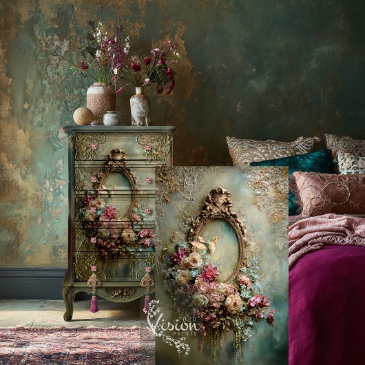 Baroque Ethereal Hummingbird Oval Frame & Floral 薄葉紙