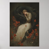 Baroque Fantasy Dragon Print, Gothic Romantic ポスター (正面)