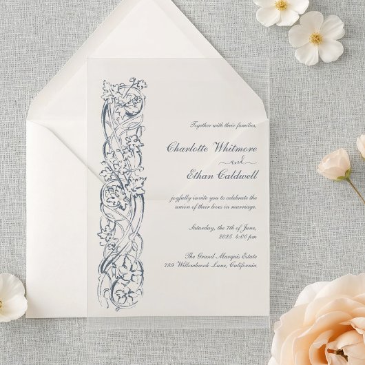 Baroque Floral Border, Wedding Acrylic Invitation アクリル招待状