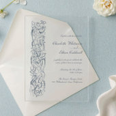 Baroque Floral Border, Wedding Acrylic Invitation アクリル招待状