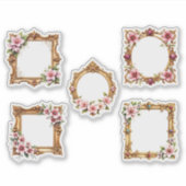 Baroque Floral Frame Cutout Sticker Sheet シール (正面)