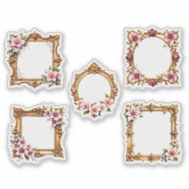 Baroque Floral Frame Cutout Sticker Sheet シール