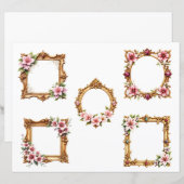 Baroque Floral Frame Scrapbook Paper Cutouts (正面/裏面)