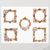Baroque Floral Frame Scrapbook Paper Cutouts (正面)