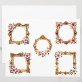 Baroque Floral Frame Scrapbook Paper Cutouts (正面/裏面)