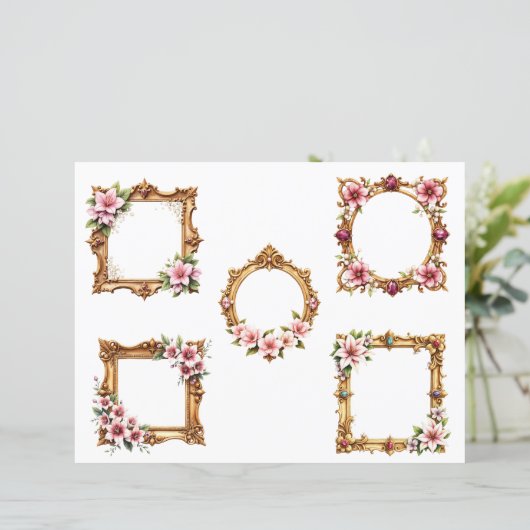 Baroque Floral Frame Scrapbook Paper Cutouts (スタンド正面)