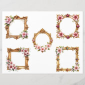 Baroque Floral Frame Scrapbook Paper Cutouts (正面)
