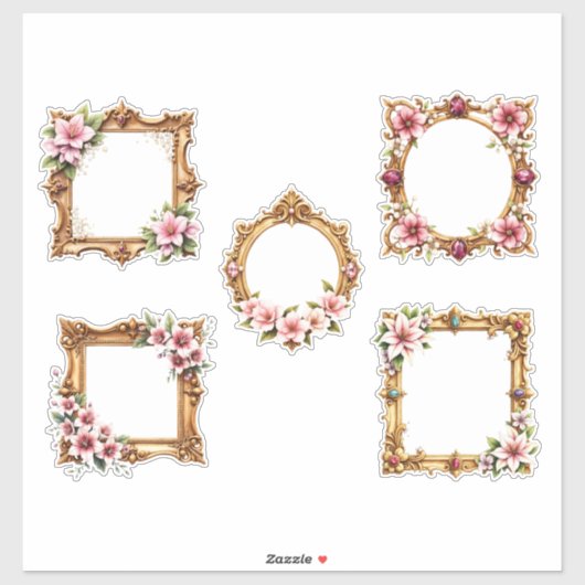 Baroque Floral Frame Sticker Sheet シール (シート)