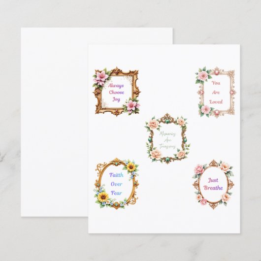 Baroque floral frames scrapbook paper cutouts (正面/裏面)